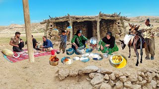 Mix of IRAN Rural Dish from Organic chicken, Eggplant tomato, Macaroni, Bandari, Buttermilk to Bread