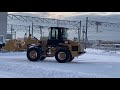 cat 910h ホイールローダー 除雪作業