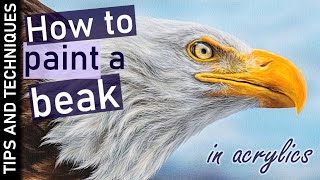 How to paint a bird beak | Bald Eagle acrylic painting