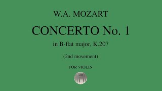 W.A. MOZART  Violin Concerto No. 1 in B-flat major - 2nd movement - orchestral accompaniment