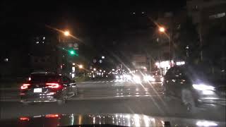 車載動画　国道3号(県護国神社前）～加治屋町～鹿児島中央駅駐車場　夜景