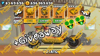 Hill climb racing 2 -All vehicles horns🎺 in garage+giveaway🤑