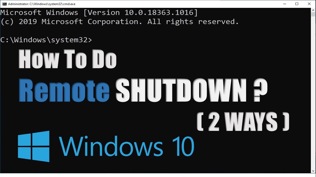 How To Do Remote Shutdown Windows 10 PC In Command Prompt? - YouTube