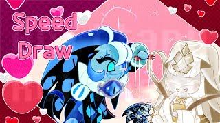 🍪🤡Shadow Milk Cookie and Mystic Flour Cookie Speed Draw(Cookie Run Kingdom fanart)⚪️🍪