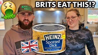 We Ate Spotted Dick... Americans Try British Snacks for the FIRST TIME!!!
