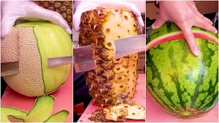 남대문 3가지 과일을 판매하는 가게  / 3 fruits (Melon Pineapple Watermelon) cutting skill / korean street food /