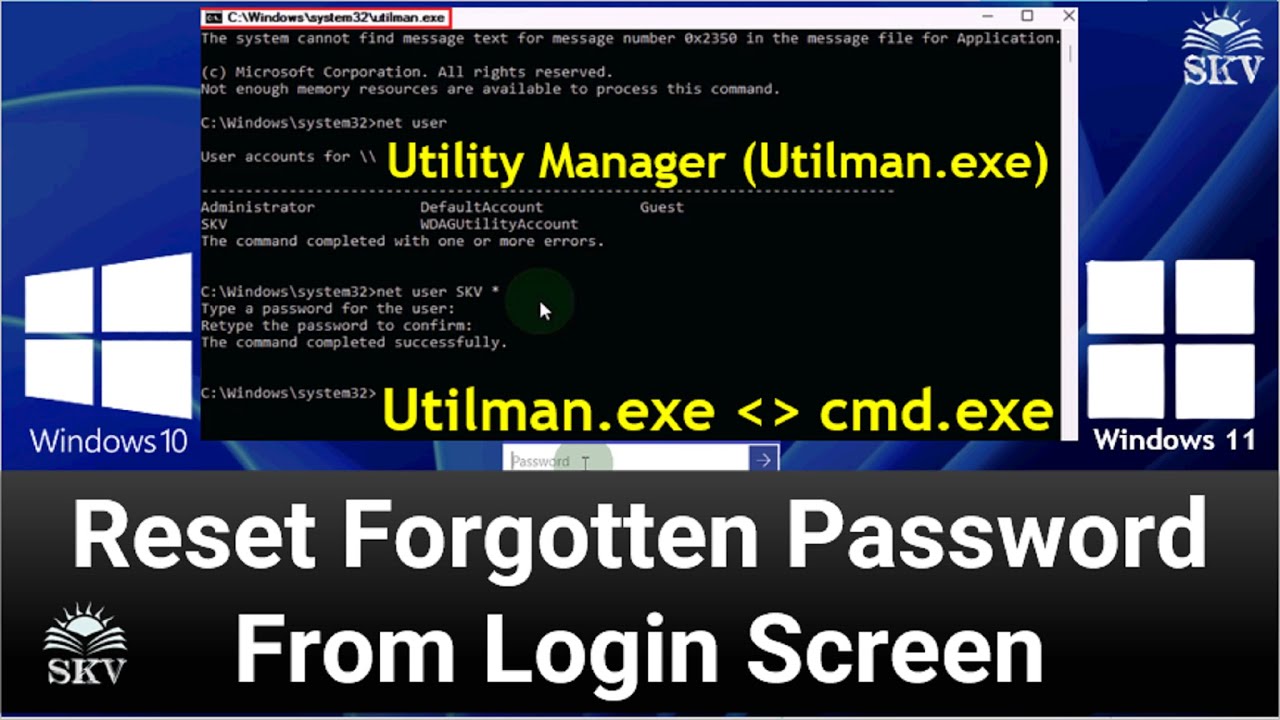 How To Reset Forgotten Windows 11 Login Password | Reset Forgotten ...