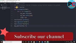 Draw triangle inside triangle using python #shorts