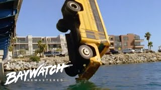SCHOOL BUS Crashes OFF A Bridge! Baywatch Remaster