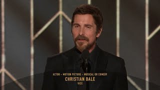 [HD] Christian Bale Wins Best Actor | 2019 Golden Globes