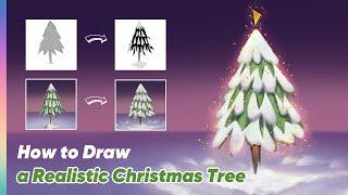 🎄How to Draw a Realistic Christmas Tree: Step-by-Step Video Tutorial