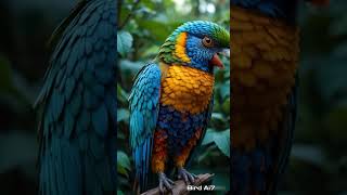 Nature’s Masterpiece: A Vibrant Bird with Eye-Catching Plumage #ai #birds #parrot #trending