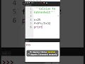 Convert Celsius to Fahrenheit in Seconds with Python! 🌡️#PythonProgramming #TemperatureConversion
