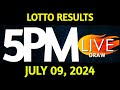 Lotto Result Today 5:00 pm draw July 09, 2024 Tuesday PCSO LIVE