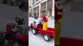 Une journée dans la vie d’un chien et de son tracteur.