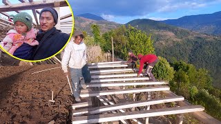 Jonson going to see his house II Working on wooden parts of house@AloneAdhirajnepal