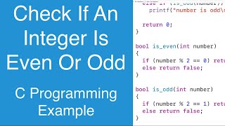Check If An Integer Is Even Or Odd | C Programming Example