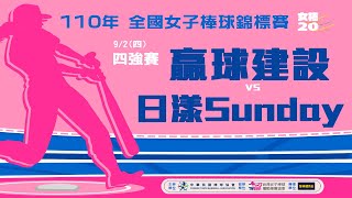 110年全國女子棒球錦標賽 四強賽 贏球建設 vs 日漾Sunday