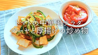 [ 1食分のカロリー ] ゴーヤと厚揚げの炒め物 247 kcal｜トマトの中華風サラダ 46 kcal [ 2020/09/22 ]