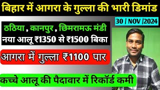 आगरा का गुल्ला ₹1100 पार पहुँचा 💥 बिहार मे रिकॉर्ड तेजी, आलू की भारी डिमांड 💥 aalu ka aaj ka bhav