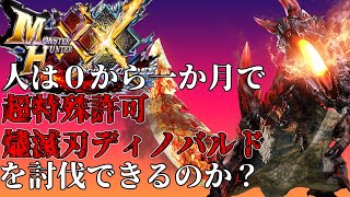 【20日目:マルチ枠】MHXX:一か月でゼロから操虫棍使って燼滅刃ディノバルド超特殊許可クリアするために装備を組む【モンハンダブルクロス】