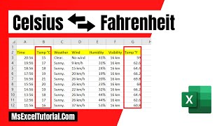 How to Convert Celsius to Fahrenheit and Fahrenheit to Celsius In excel