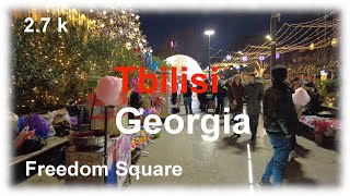 🇬🇪 2023 New Year Celebration at Freedom Square, Old Tbilisi, Georgia.