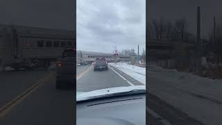 Via Rail Train At The Railroad Crossing Smiths Falls! #railroadcrossing #viarail #train #trains