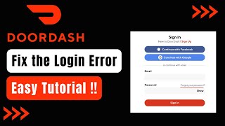 DoorDash Login Error - Dasher Login Error ! [EASY SOLUTION]