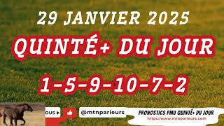 PMU QUINTÉ+ DU MERCREDI 29 JANVIER 2025 RÉUNION 1 COURSE 1 À PAU