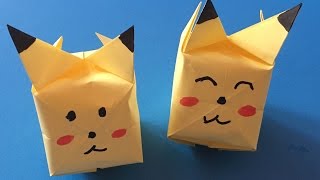 origami for kids--how to make origami / paper pokemon Pikachu! origami pokemon go easy step by step