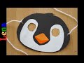 Pinguin Maske basteln 🐧 Pinguin zeichnen 🐧 How to make Penguin face Mask 🐧 маска пингвина из бумаги