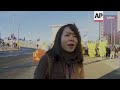 climate activists protest near cop26 venue in glasgow