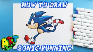 How to Draw SONIC THE HEDGEHOG RUNNING