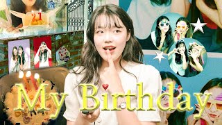 VLOG o 나 너무 행복해 ♥*̥₊˚ 21살 생일 좋은 사람들과 조흔 시간..🧸  | 생일, 사랑스러운 친구, 커즈 스튜디오, 케이크, 스시율, 풀스트릿, 연남동