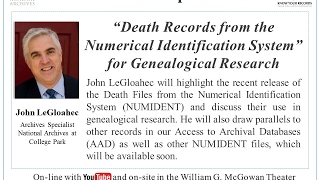 “Death Records from the Numerical Identification System” for Genealogical Research (2017 March 23)