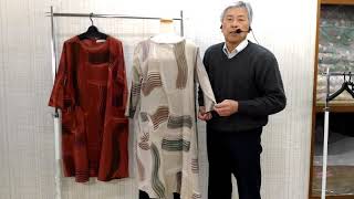 手描き染めAラインワンピースの説明です徳島呉服寝具洋服タオルギフト山善