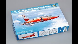 Chineese  JL-8 K-8 KARAKORUM 1:72 trumpeter Scale Model Kit VIDEO REVIEW