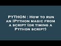 PYTHON : How to run an IPython magic from a script (or timing a Python script)