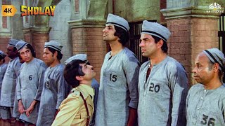 हमारी जेल में इतना लम्बा आदमी ? SHOLAY Comedy (4K Video) |  Asrani Best Comedy Scene | Dharmendra