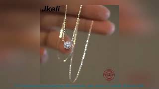 Jkeli S925 Pure silver 18k gold pendant Multi-functional single diamond necklace