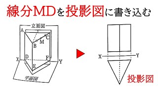 【空間図形】立体の線分を投影図に表す【中1数学】