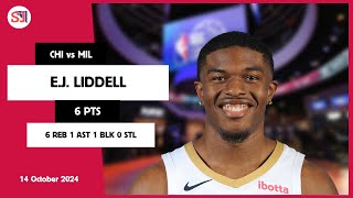 E.J. LIDDELL 6 PTS 6 REB 1 AST 1 BLK 0 STL | vs MIL 14 Oct 24-25 CHI Player Highlights