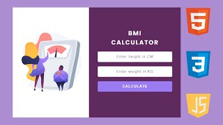 Build BMI Calculator in HTML CSS and JavaScript - Body Mass Index #bmi #calculator