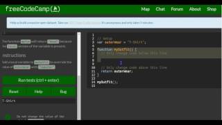 Global vs Local Scope in Functions, freeCodeCamp Basic Javascript
