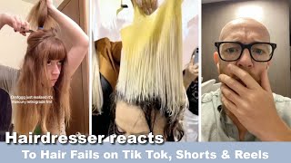 Hairdresser reacts to hair fails and wins compilation on Tik tok, shorts and ree