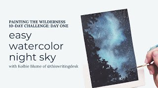 Watercolor Night Sky | 10-Day Challenge, Day 1