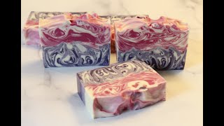 Blackberry Magnolia Cold Process Soap Making | Layered In The Pot Swirl | Jas and Jul Soaps