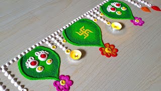 Gauri Pujan Rangoli. Laxmi Paul Rangoli. Gauri Ganpati Rangoli. Border Rangoli. Diwali Rangoli