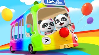 Wheels on the Bus (Rainbow Version) | Colors Song | Nursery Rhymes | Kids Songs | BabyBus
